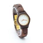 Red Sandalwood Womens Stainless Steel Watch Female Wooden Watches