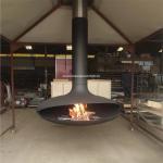 1000mm Hotel Indoor Suspended And Rotating Wood Burning Hanging Fireplace