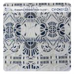 White And Black Big Geometric Cotton Polyester Lace Fabric , 1.45 - 1.5m