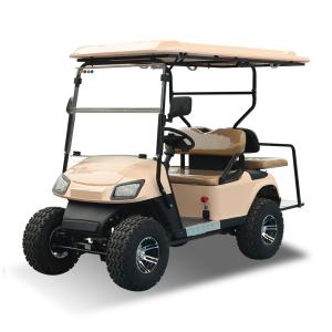 Quality New Energy Lithium Battery Lead Acid Battery 4 Seater Golf Cart Classic Brown Customizable LOGO For Golf Courses wholesale