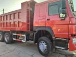 10tires Red HOWO 6*4 Dump Truck and Secondhand 351-450hp with Radial design