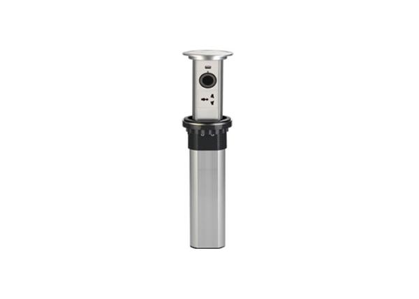 Silver Finish Kitchen Pop Up Sockets , Pop Up Electrical Outlets For Kitchen
