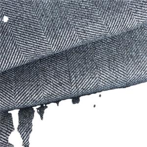 Quality 100% Polyester Heavy Weight Ash Wool Imitation Cation Woven Wide Herringbone Fabric for Winter Coat wholesale