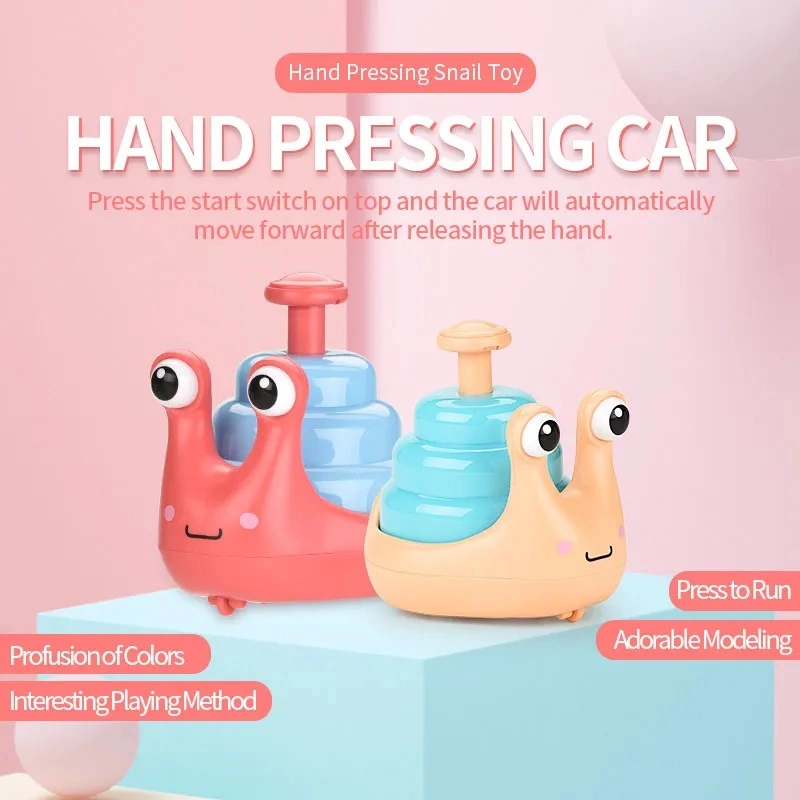 Wholesale Mini Snail Car Toys Hand Pressed Cartoon Snail Children Toys Party Supplies Interactive Toys