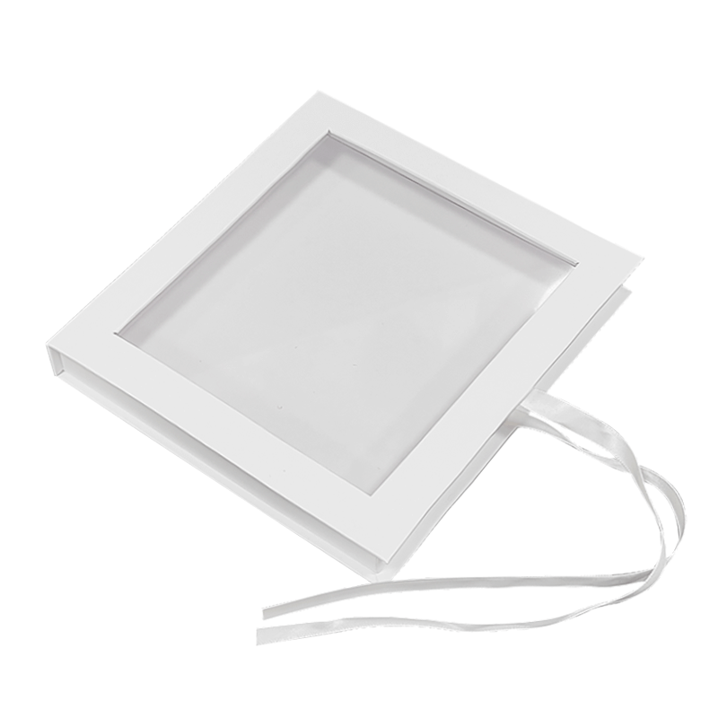 Eco-Friendly Custom Magnetic Flap Cardboard Necklace Packaging with Transparent Window