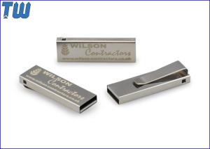 Quality Customized Slim Full Metal Tie Clip 2GB USB Memory Stick Pendrives wholesale