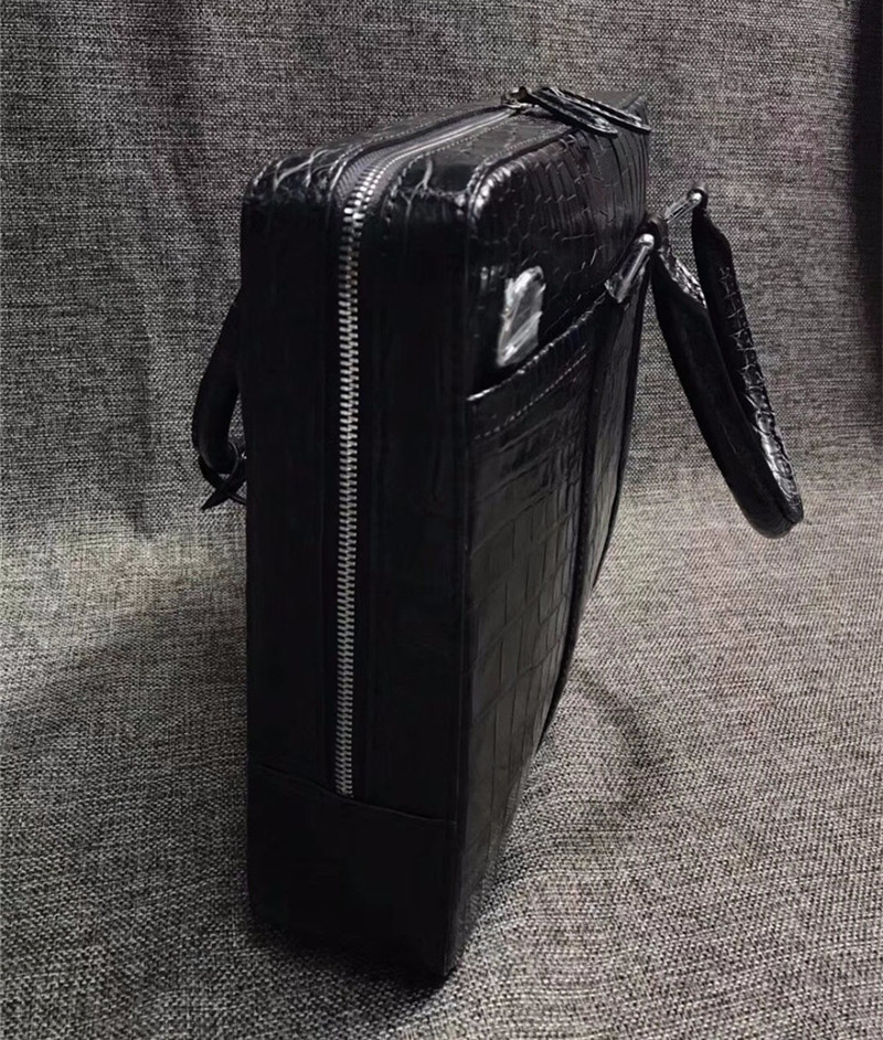 Business Style Genuine Crocodile Belly Skin Men's Working Bag Briefcase Exotic Real Alligator Leather Male Large Handbag