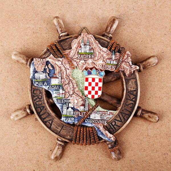 Resin coratia fridge magnet Cute Nautical Anchor souvenir Coratia Souvenir Gift