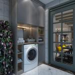 Waterproof Modern Design Plywood Laundry Sink Cabinet for High End Apartment