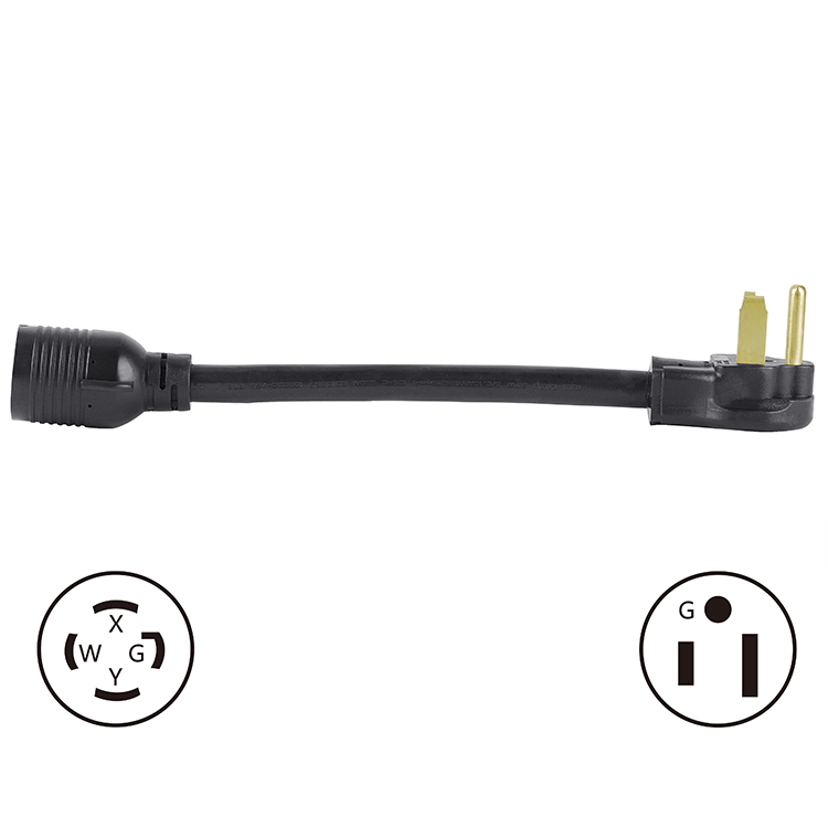 Blue NEMA 6-50P to Female NEMA L14-30R RV Extension Cord for Welder Plug to 4 Prong Locking Socket Adapter Output 250V