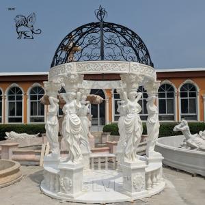 Quality BLVE White Stone Pavilion Marble Greek Statues Gazebo Large Luxury Outdoor Modern Garden Decoration wholesale