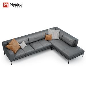 Quality Nordic Minimalism Leather Sofa Set Office Bedroom Traditional Sectional Design Metal Legs Single/ Triple Seat Sofas Living Hotel wholesale