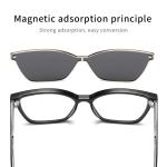Polarized Myopic Magnetic Clip On Sunglasses Women'S Fashion Cat Glasses Frame