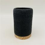 Black Fabric Look Polyresin Bathroom Accessories Set For Hotel Home Bathroom
