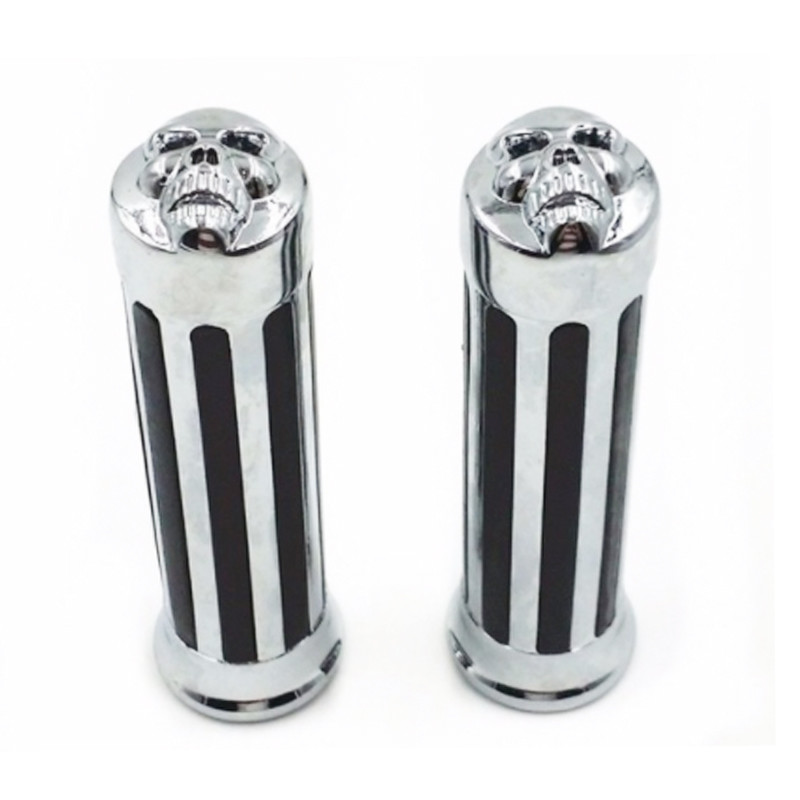 Skull Style Motorcycle Modification Parts Chormed Harley Davsion 25mm Handgrips