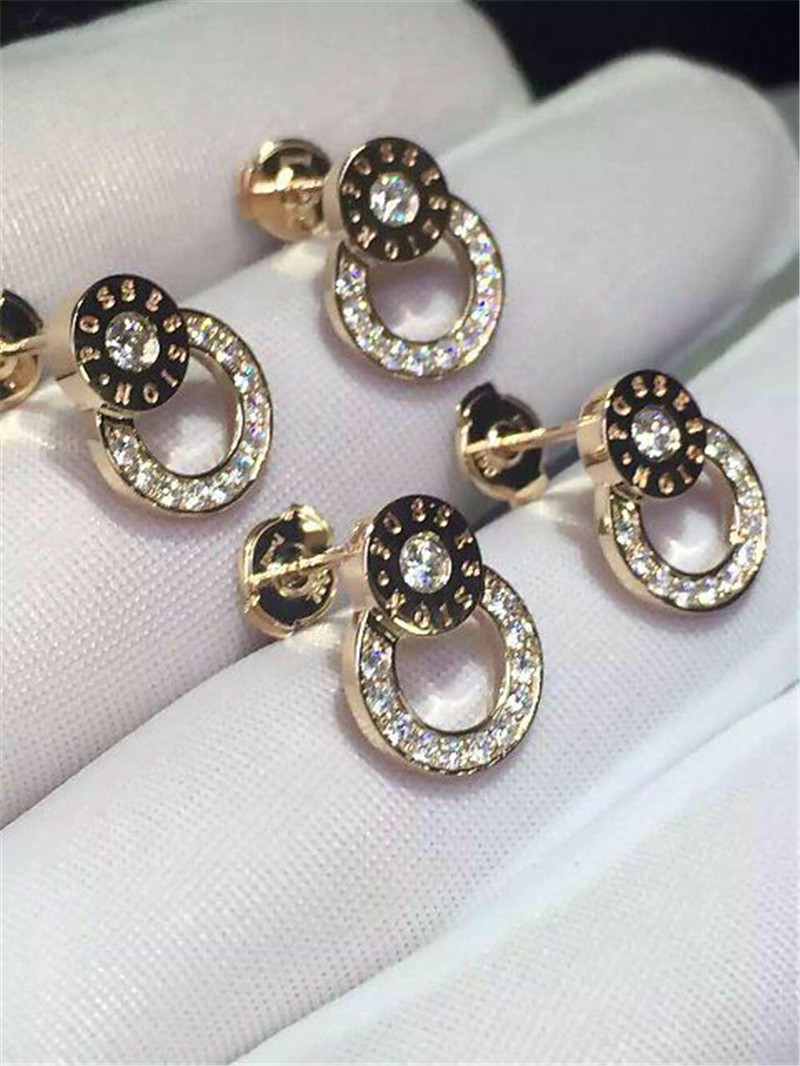 Luxury jewe factory earrings gold diamond 18k gold white gold yellow gold rose gold diamond earrings