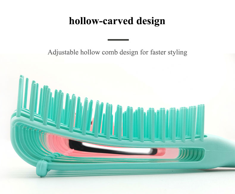 Detangling Hair Brush Curly Bristle Nylon Tooth Adjustable Hair Styling Brush
