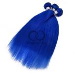 Blue Straight Remy Human Hair Bundles Sew In Weave Bundles Brazilian Bundle
