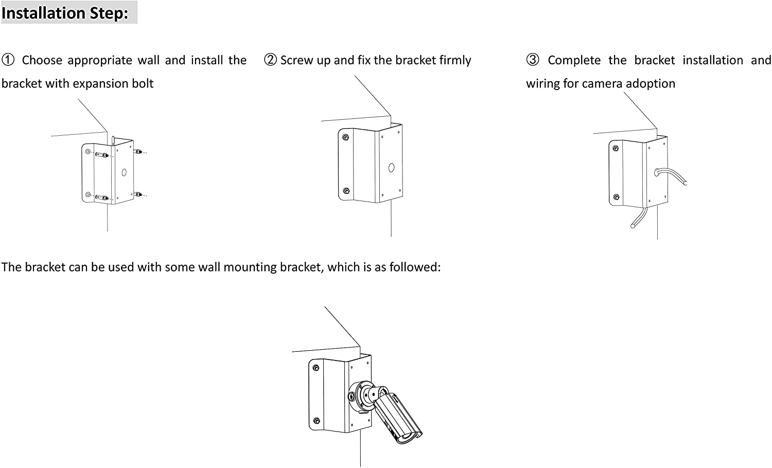 Customized Instruction Pole Mount Universal Corner Bracket for Most Wall Mounts Cameras