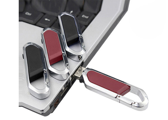 Black Red Metal Usb Flash Drive With Auto Run Function Low Power Consumption