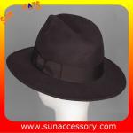 T0061197 Sun Accessory customized winner fashion 100% wool felt fedora hats,