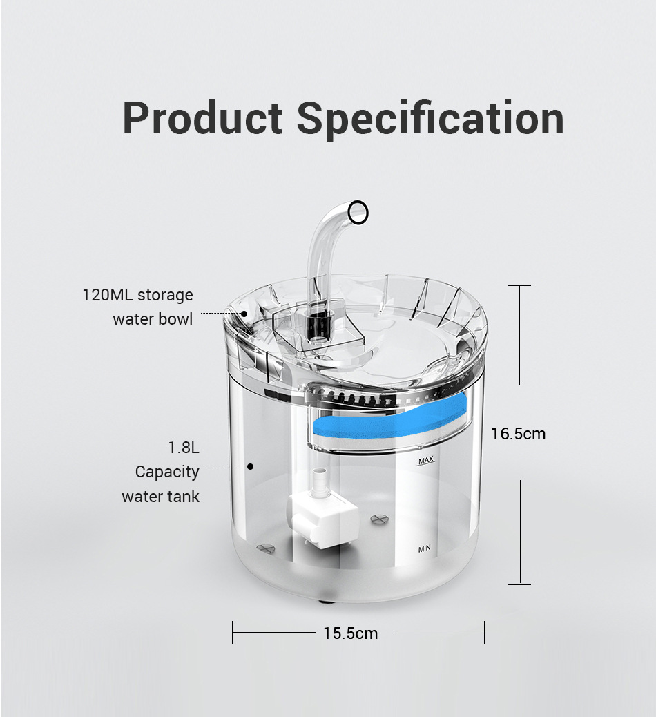 Pet Water Dispenser Automatic Dog Drinking Plastic Fountain Cat Water Fountain Faucet