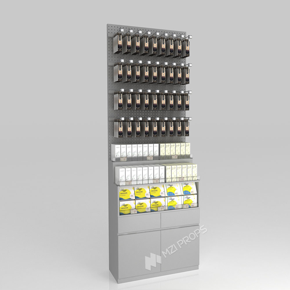 GDR01-BZ-06 Retail Display Column with High-Quality Wood and Grey Paint for Modern Retail Stores