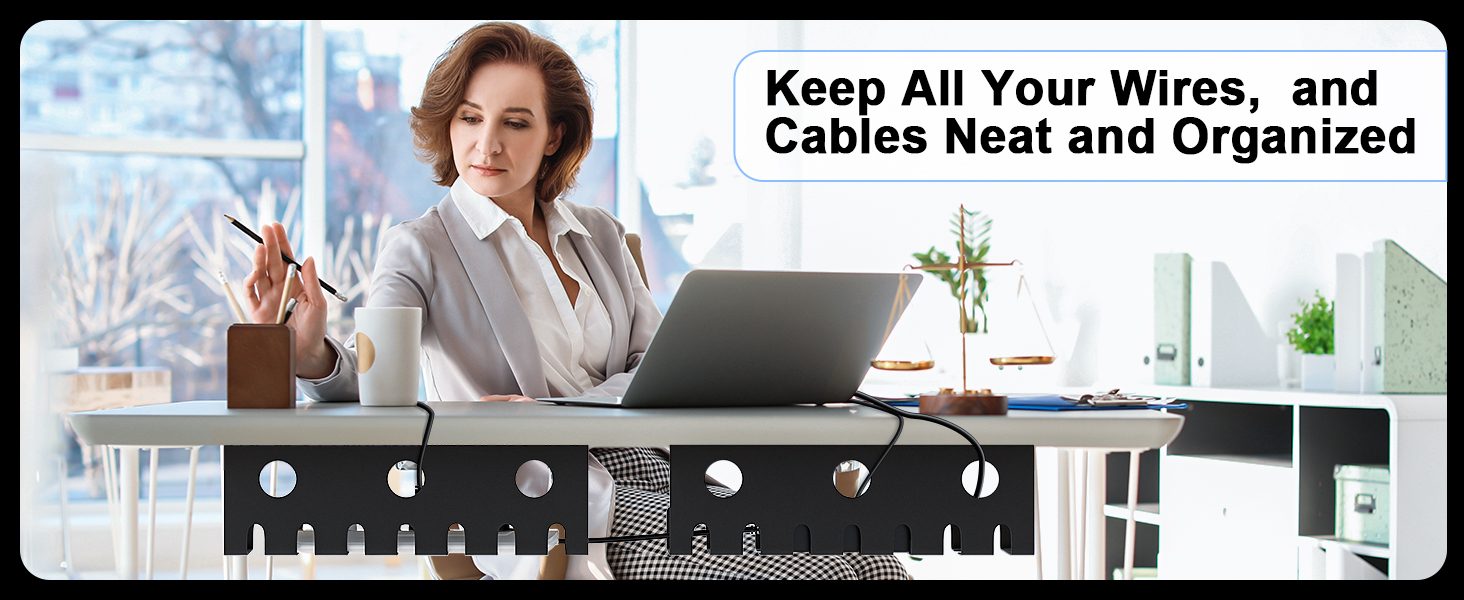 Carbon Steel Cable Tray Holder Desk Organizer for Under Desk Table in Home Office