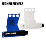 Blue carbon fibler Leather 3 holes crossfit Hand Grips Gloves for pull ups,