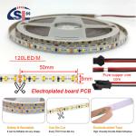 High brightness 12V 8mm 120leds 3000K Warm White Electroplate SMD2835 Led Strip