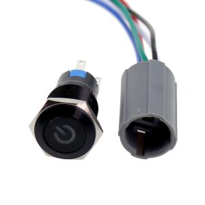 Quality Aluminum Led 16mm Pigtail Vandal Resistant Push Button wholesale