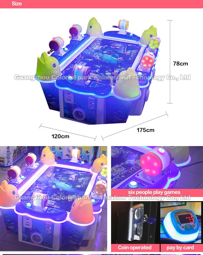 Coin Operated Go Fishing Lottery Ticket Machine For Game Center