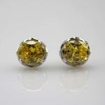 925 Silver Jewelry 8mmx10mm Oval Dome Purple Cubic Zircon Earrings(PSJ0434)