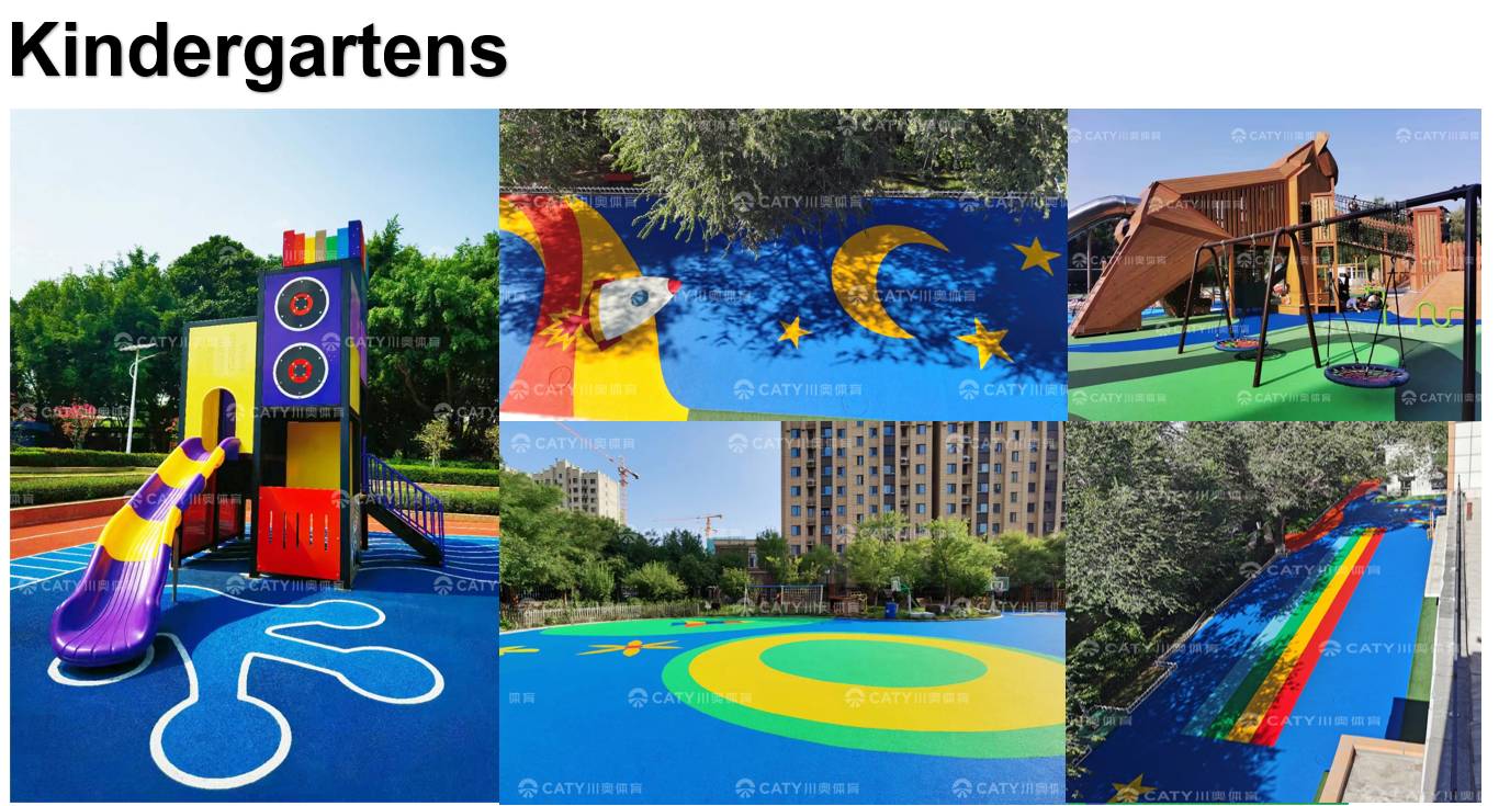 1.2g/cm3 Playground Flooring For Garden Playground Surfaces Rubber Kids Playground