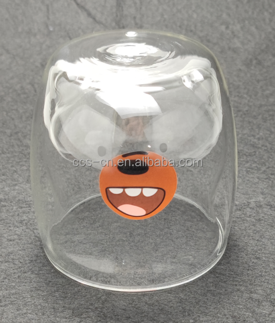 150ml 240ml 300ml Heart Shaped High Borosilicate Milk Mugs Tea Mugs Insulated Double Wall Glass Coffee Cup