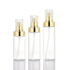 Quality Factory price high quality transparent gold pump lotion body cleanser empty bottle wholesale