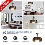 22 Inch Gold 220 V 15W Bldc Energy Saving Bladeless Led Lighting Ceiling Fan for