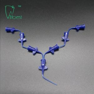 Quality 0.25mm Plastic Dental Needles Capillary Tip Long Curved wholesale