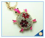 Promotional Custom Tortoise Rhinestone Metal Key Chain Trinket Women bag Charm