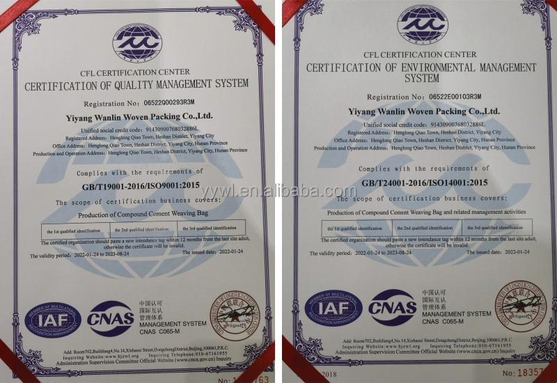 25KG 30KG 40KG 42.5KG 50KG cement packaging bags white cement stucco cement powder package for dry mix