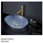 Modern Luxury Round Glass Wash Basin Crystal Colorful For Hotels Bathrooms