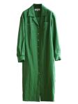 Green Tencel Linen Fabric Woven Shirt Dress With Pin Tucks Customized