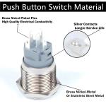 16mm/19mm/22mm Waterproof Light Switch with 12mm Contact Form and 1NO1NC Ring