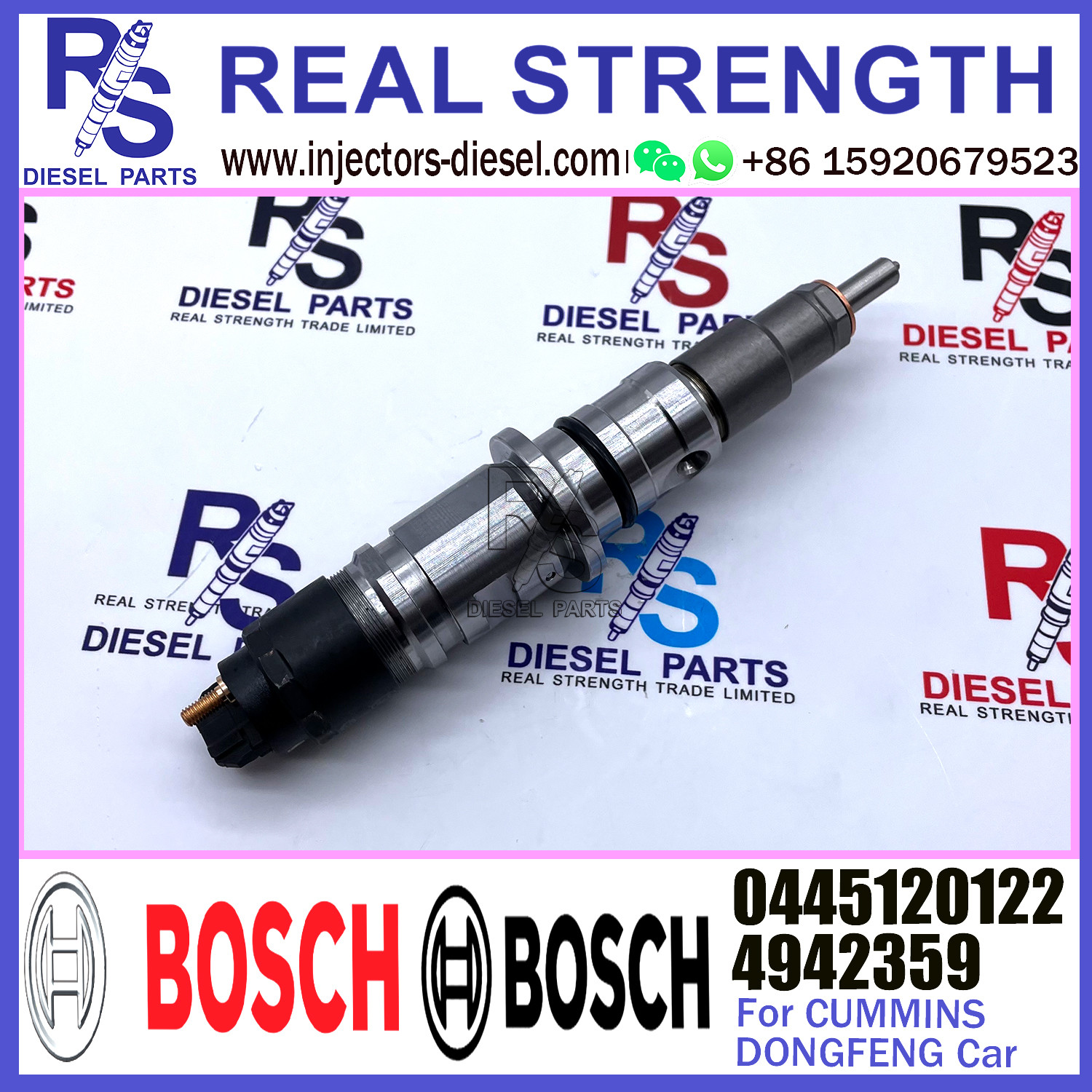 Diesel Engine Spare Parts CUMMINS Qsl9 Qsc8.3 Common Rail Fuel Injector 4942359 0445120122