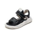 Stylish Black Soft Sole Slippers Sport Leather Sandals 26-30 31-37 Size