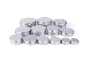 Quality 5ml 10ml 20ml 30ml 50ml 60ml 80ml 100ml 150ml 200ml Round Aluminum Cosmetic Tin Container Metal Aluminum Jar wholesale