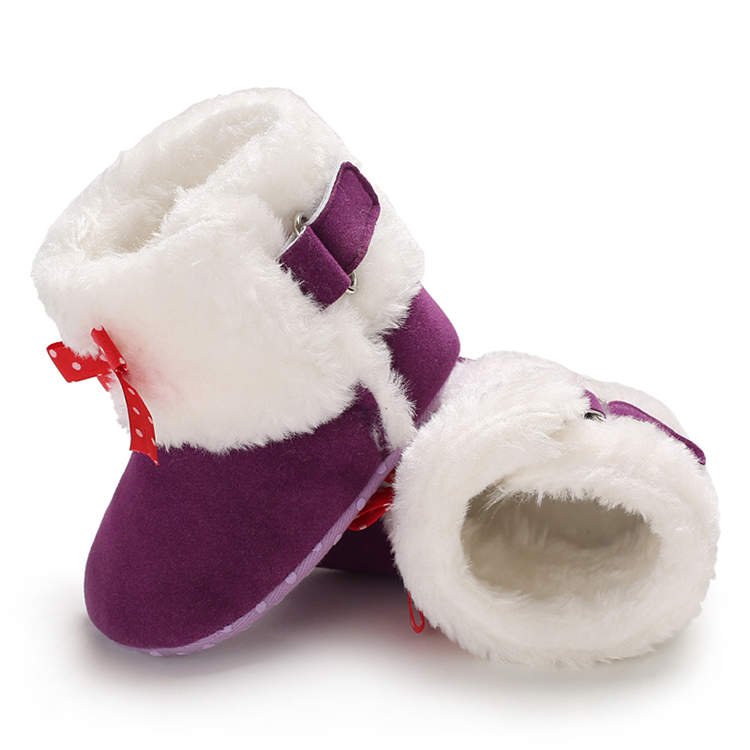 Hot selling warm cotton Bowknot red 0-2 years boy and girl Outdoor walking baby booties newborn
