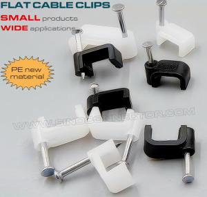 Quality Cable Clips Black Cable Holders 100pcs, 4mm~19mm Square Cable Clips Cable Organizers White with Nails for Flat Cables wholesale