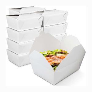 Quality Rectangle Paper Takeaway Food Containers In Brown/White/Customized wholesale