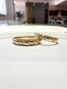 Quality Romantic Wedding Jewelry 7.5g Gold Engagement Couple Rings wholesale